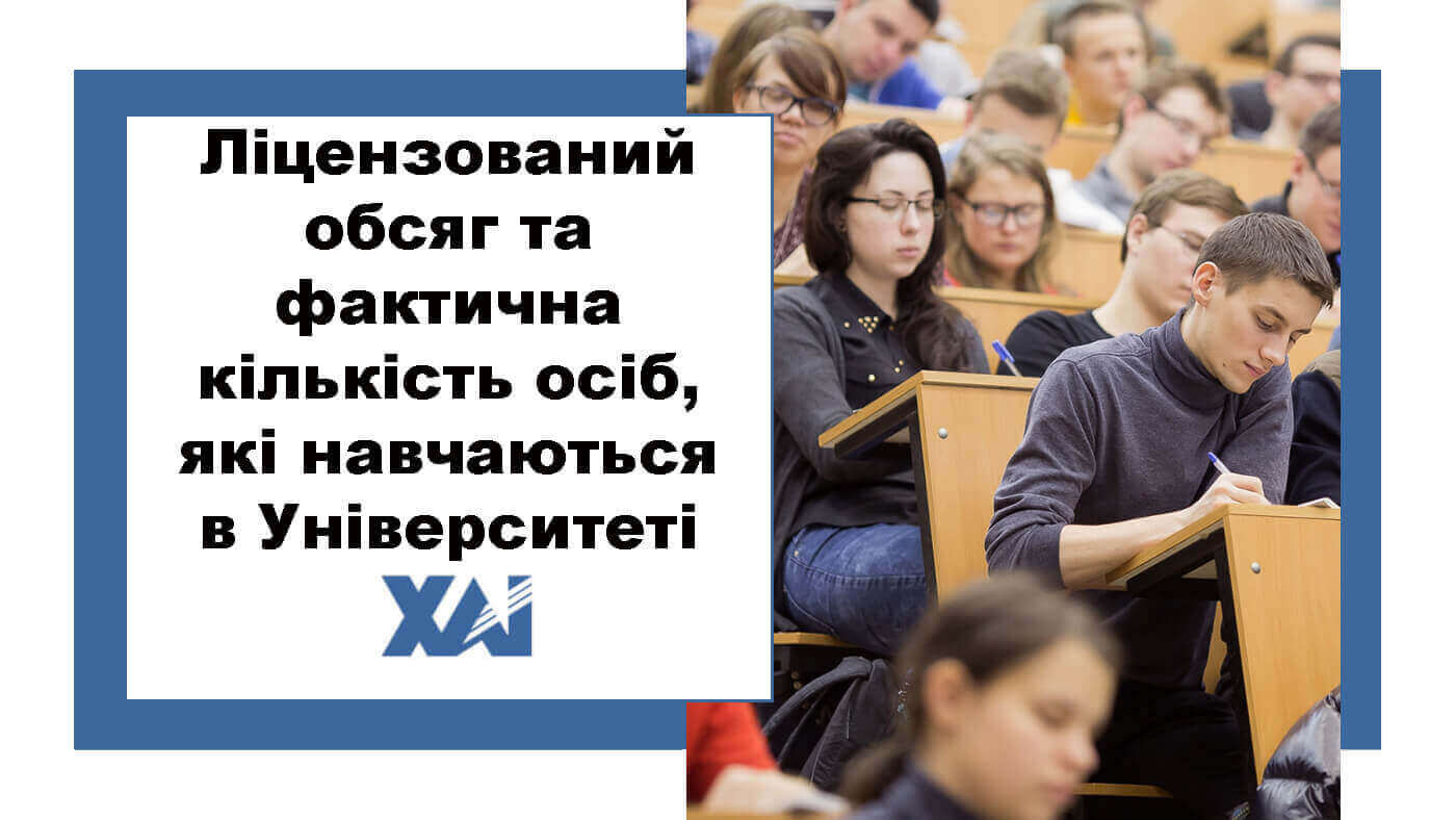 Ліцензований обсяг та фактична кількість осіб, які навчаються в Університеті